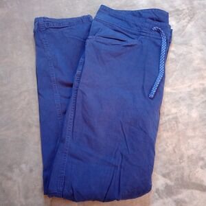North Face Pants Womens Sz 10 Blue Cotton‎ Stretch Drawstring Gorp Norm Casual